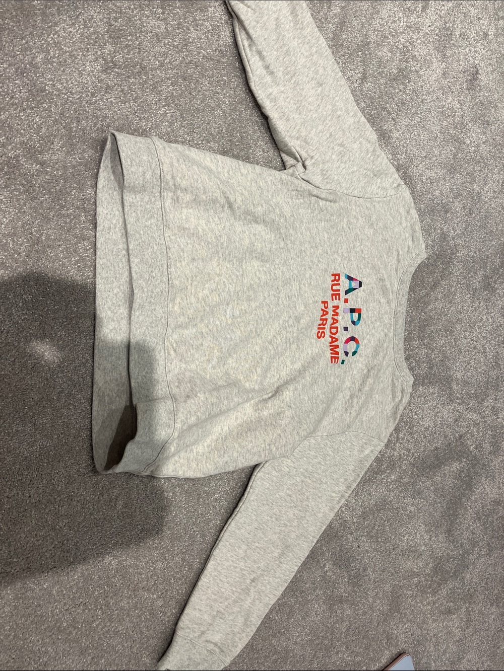 A.P.C. Kids Light Gray Sweatshirt with Multicolor Logo